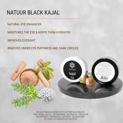 Black kajal - Naturally made, cools eyes and improves vision 2gm