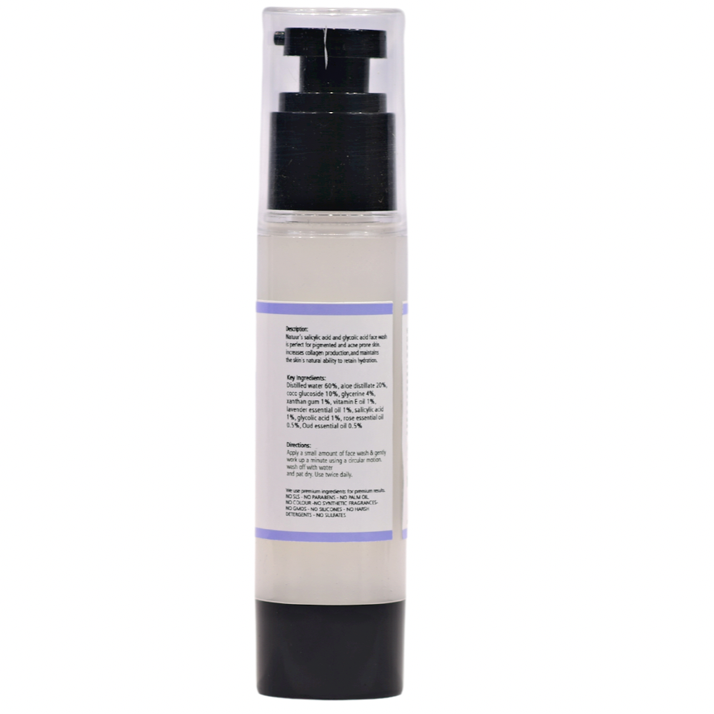 Face wash Salicylic Acid and Glycolic acid - for pigmented and acne prone skin 50 ml / 100 ml/ 300 ml