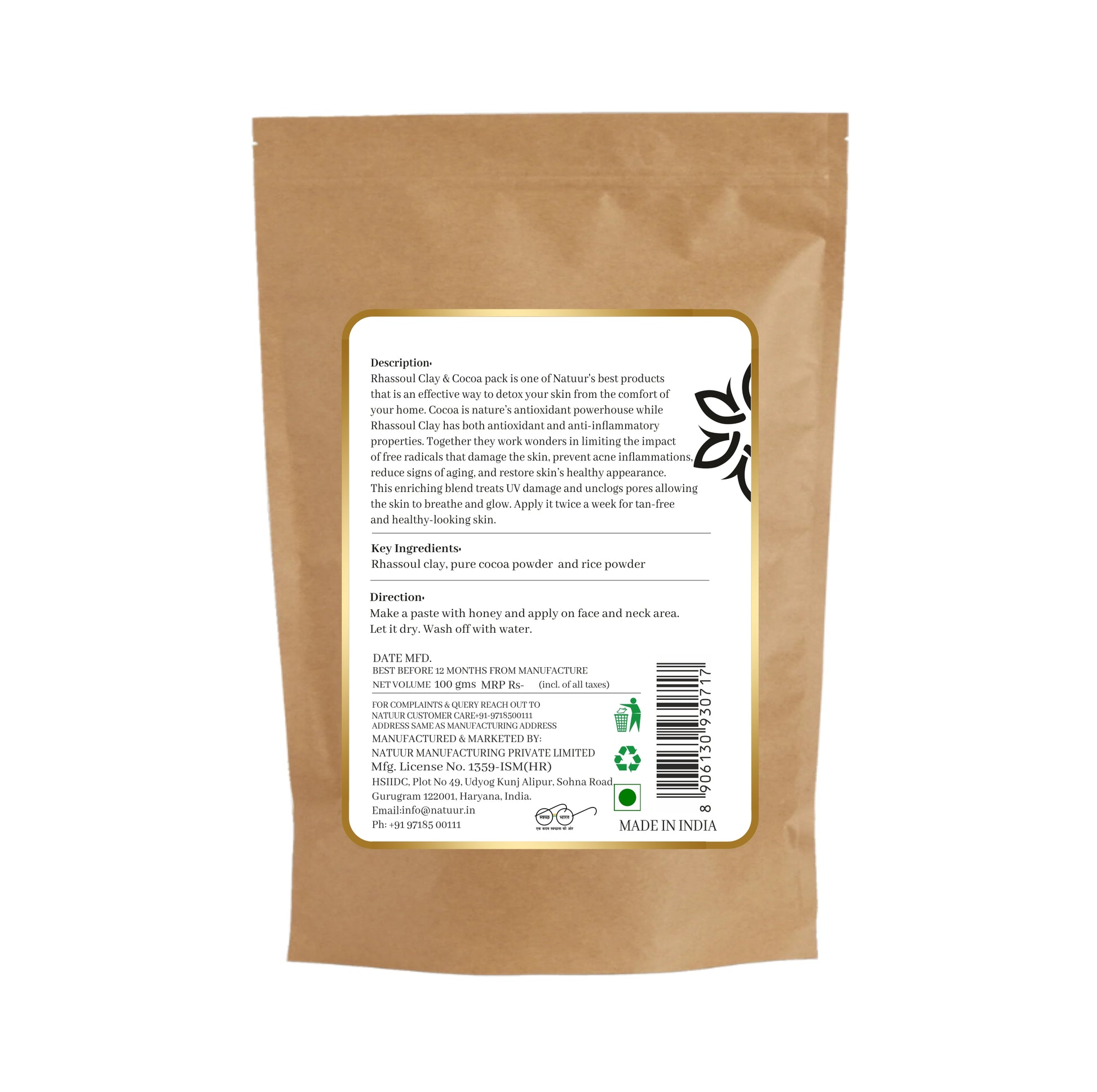 Face pack for skin rehydration