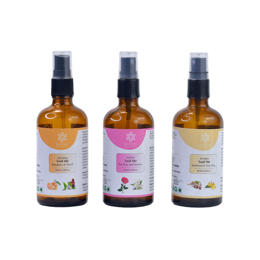 Facial mists for Anti aging ( Sandalwood Ylang Ylang, Tea rose and Jasmine, Mandarin Neroli ) 100 ml x 3