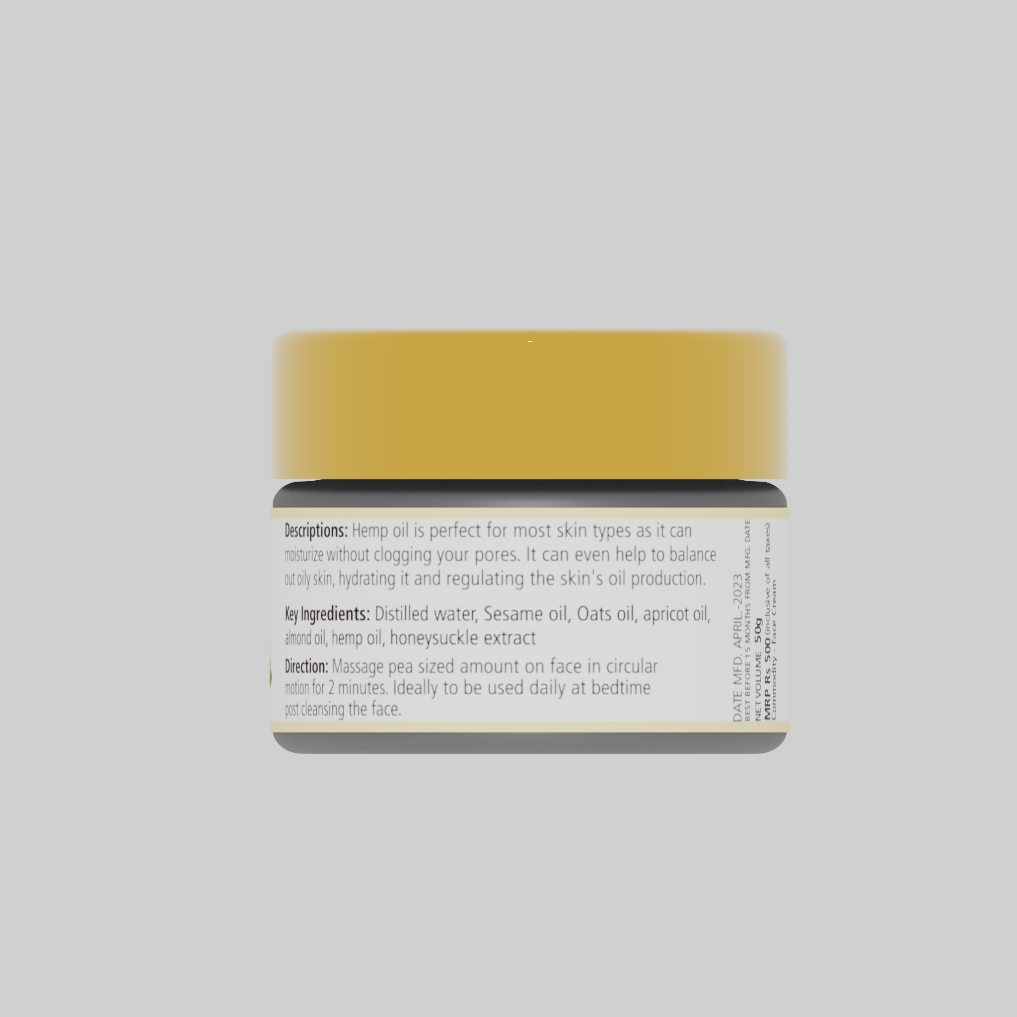 Natuur Hemp Honeysuckle Face Cream 50gms - Natuur.in