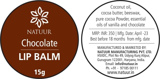 Natuur Lip Balm - Chocolate 15gms - Natuur.in