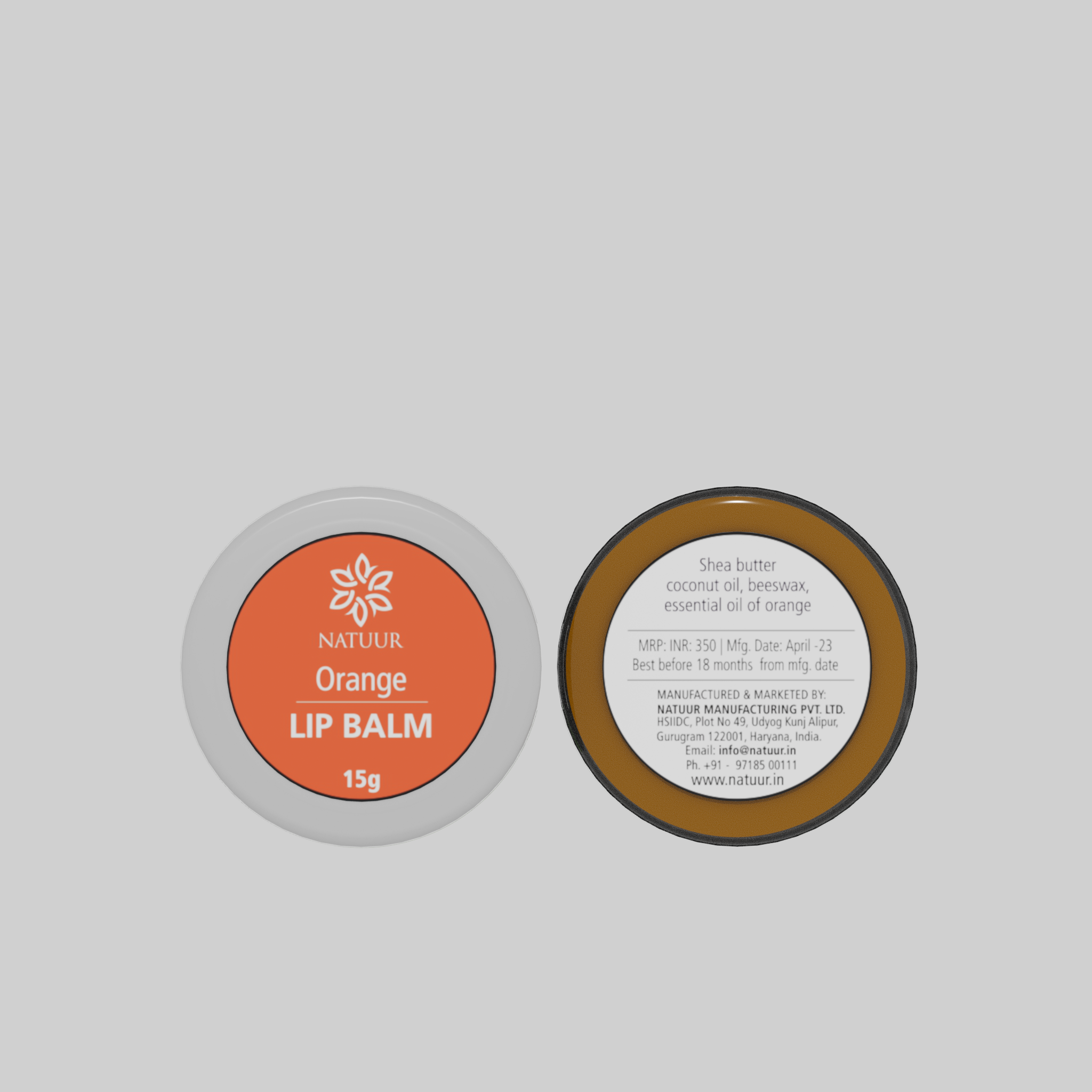 Natuur Lip Balm - Orange 15gms - Natuur.in