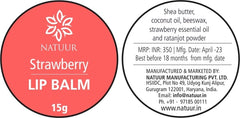 Natuur Lip Balm - Strawberry 15gms - Natuur.in