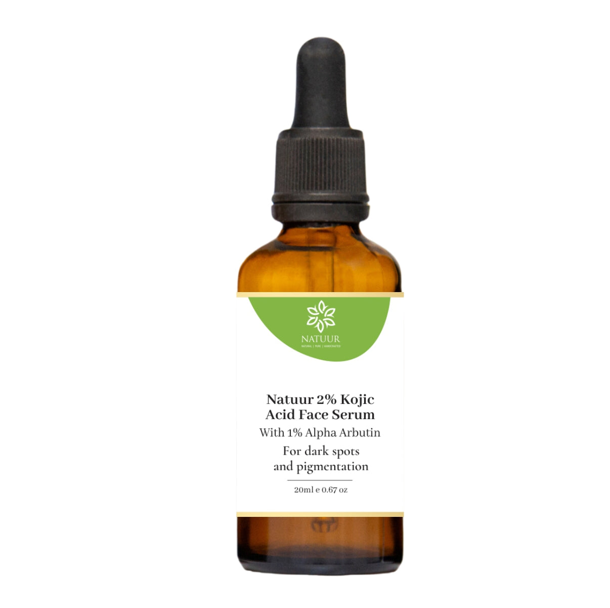 Natuur 2% Kojic Acid face serum with 1% Alpha Arbutin, 20ml for skin brightening and hyperpigmentation