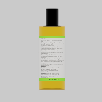 Natuur Oil Pulling blend Sesame Green Cardamom and Fennel seeds 200 ml - Natuur.in