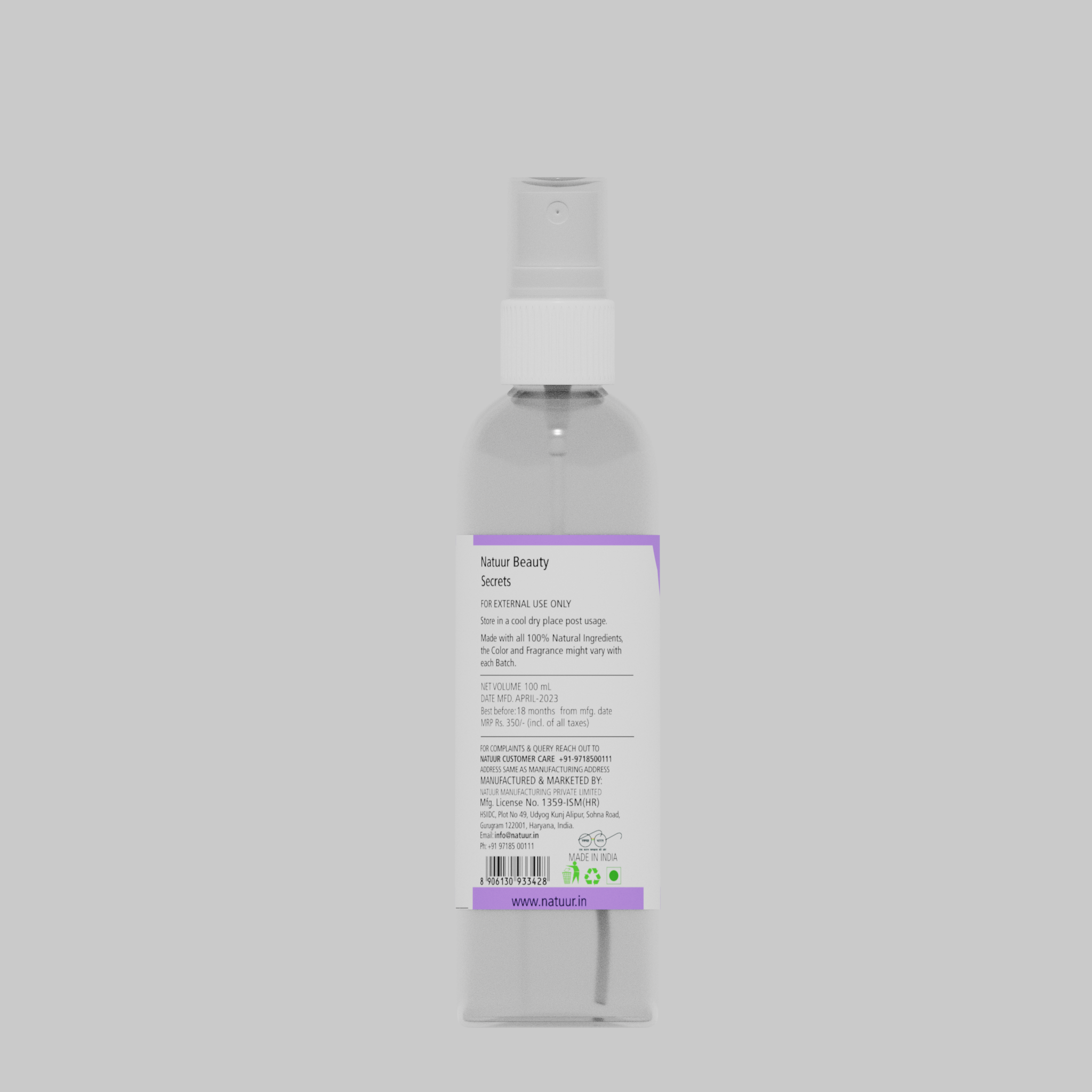 Natuur Pure Lavender Water 100mL - Natuur.in