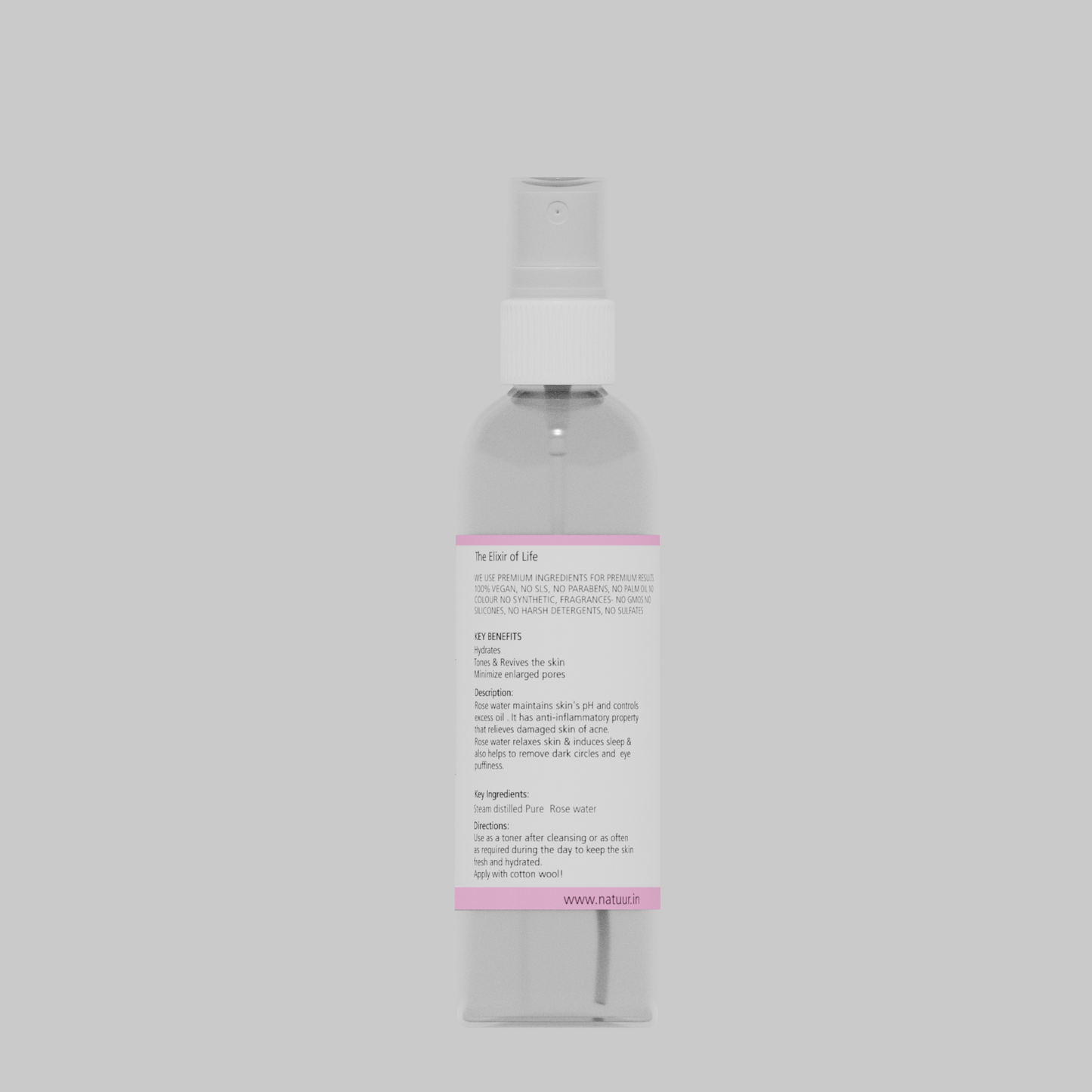 Pure Rose Water - Skin Vitaliser 100 ml - Natuur.in