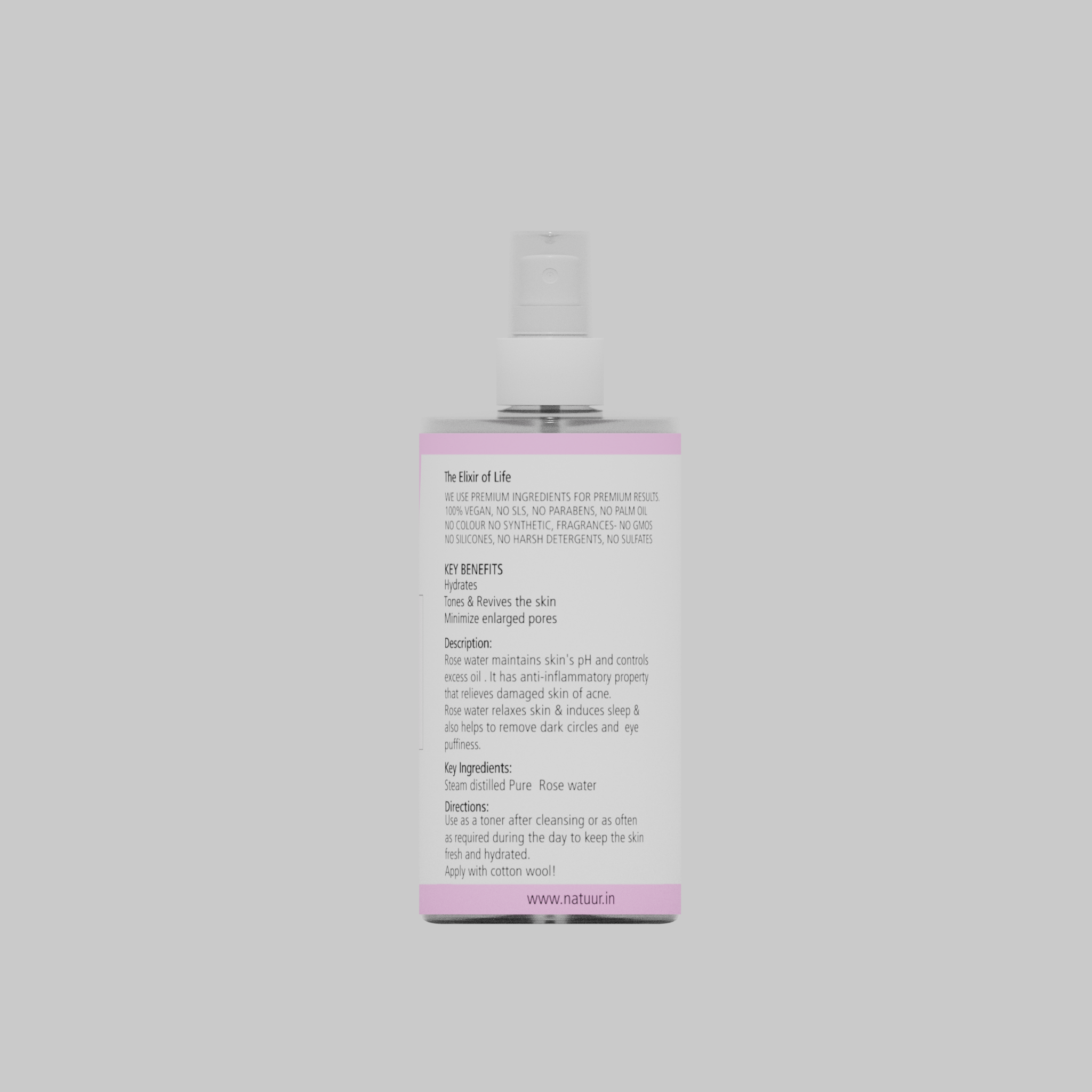Pure Rose Water-Skin vitaliser 200 ml - Natuur.in