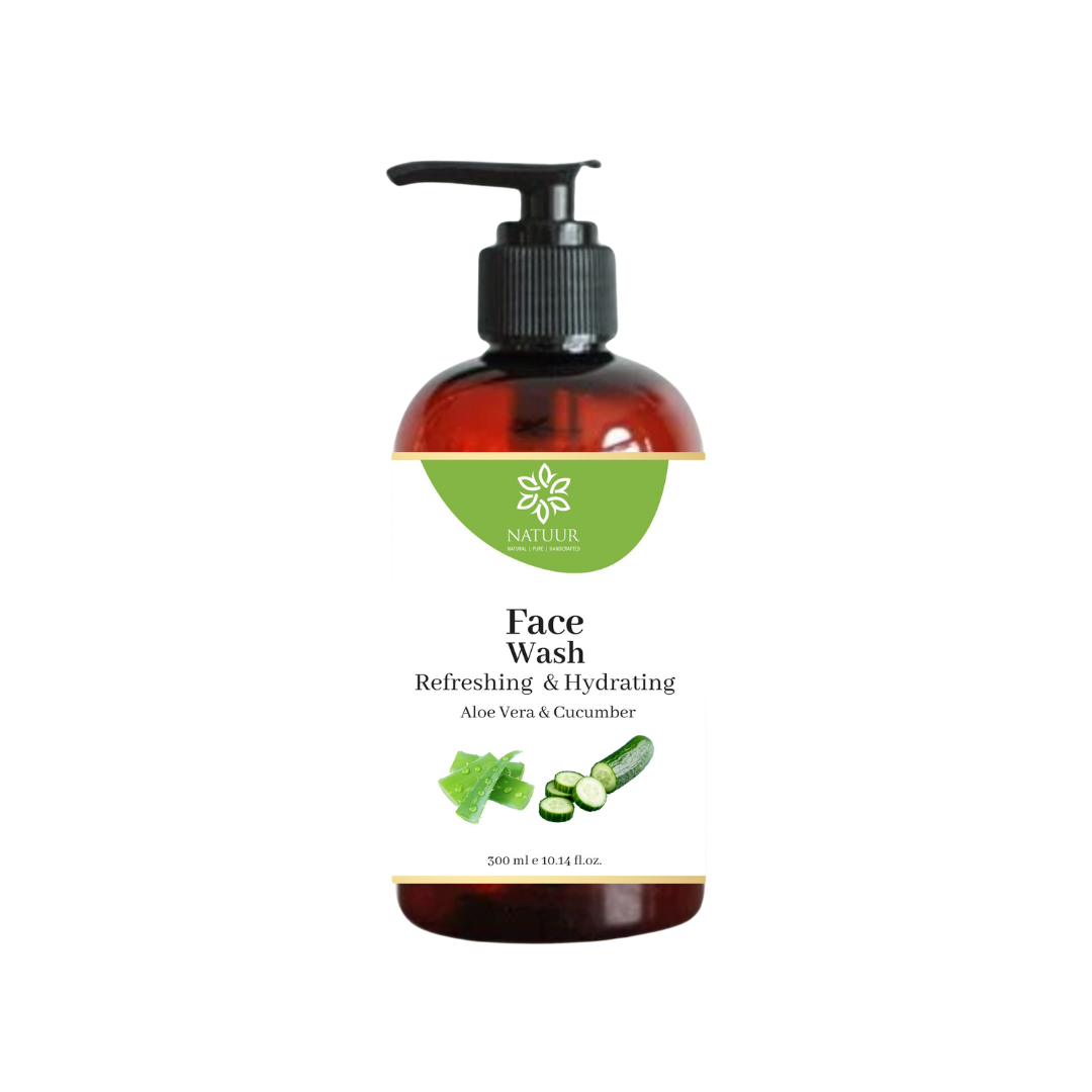 A refreshing and hydrating face wash with aloe vera and cucumber, perfect for normal skin.