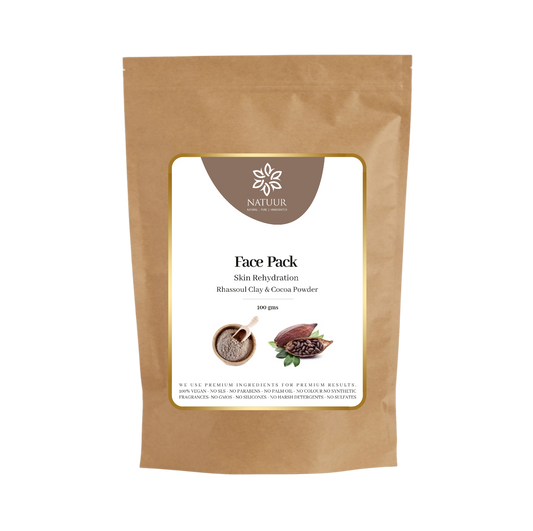 Face Pack - Rhassoul Clay & Cocoa -Skin Rehydration  100 gms
