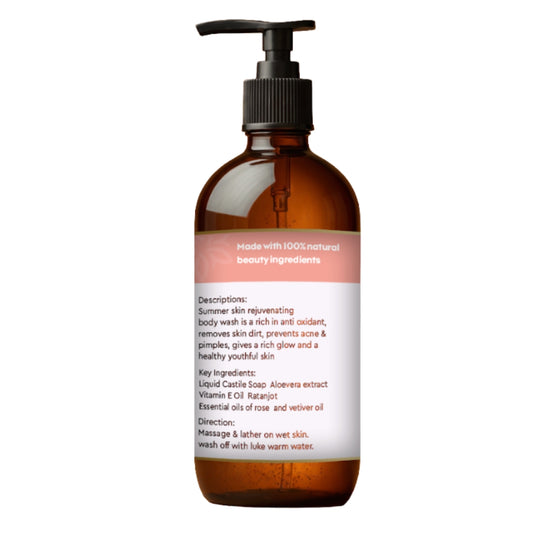 Rose Body Wash with Vetiver Extract [Rejuvinating Skin Care 300ml]