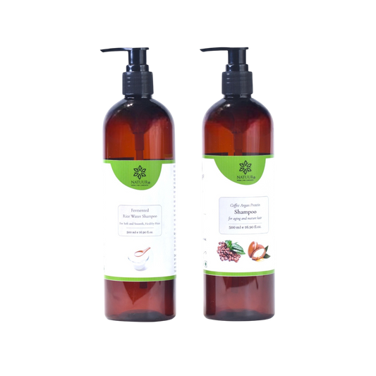 Natuur's Best Shampoo - Fermented Rice Water, Coffee & Argan 500ml x 2