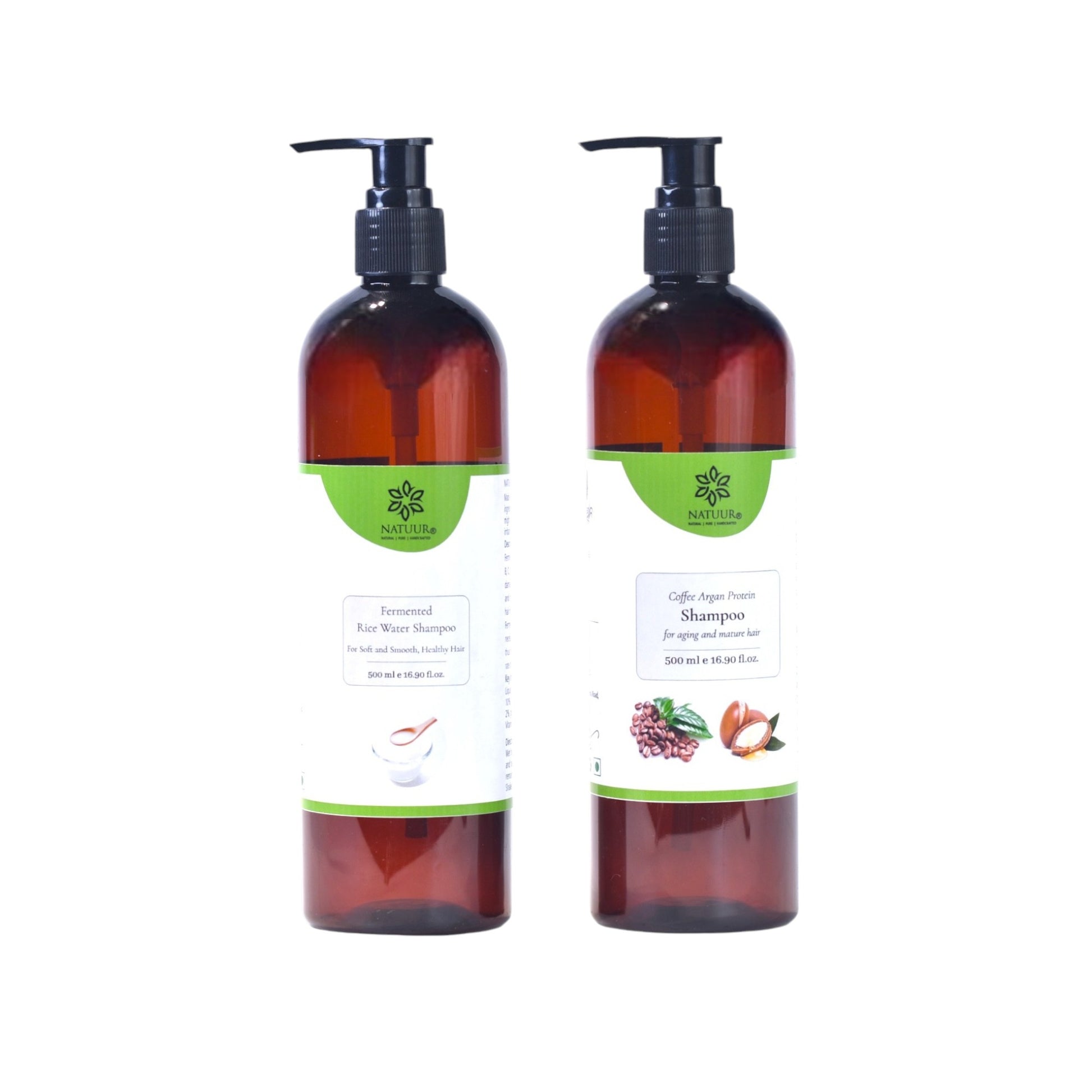 Natuur's Best Shampoo - Fermented Rice Water, Coffee & Argan 500ml x 2