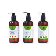 Aloe Vera Shampoo Set: Hibiscus, Kalonji & Orange Peel 300ml x 3