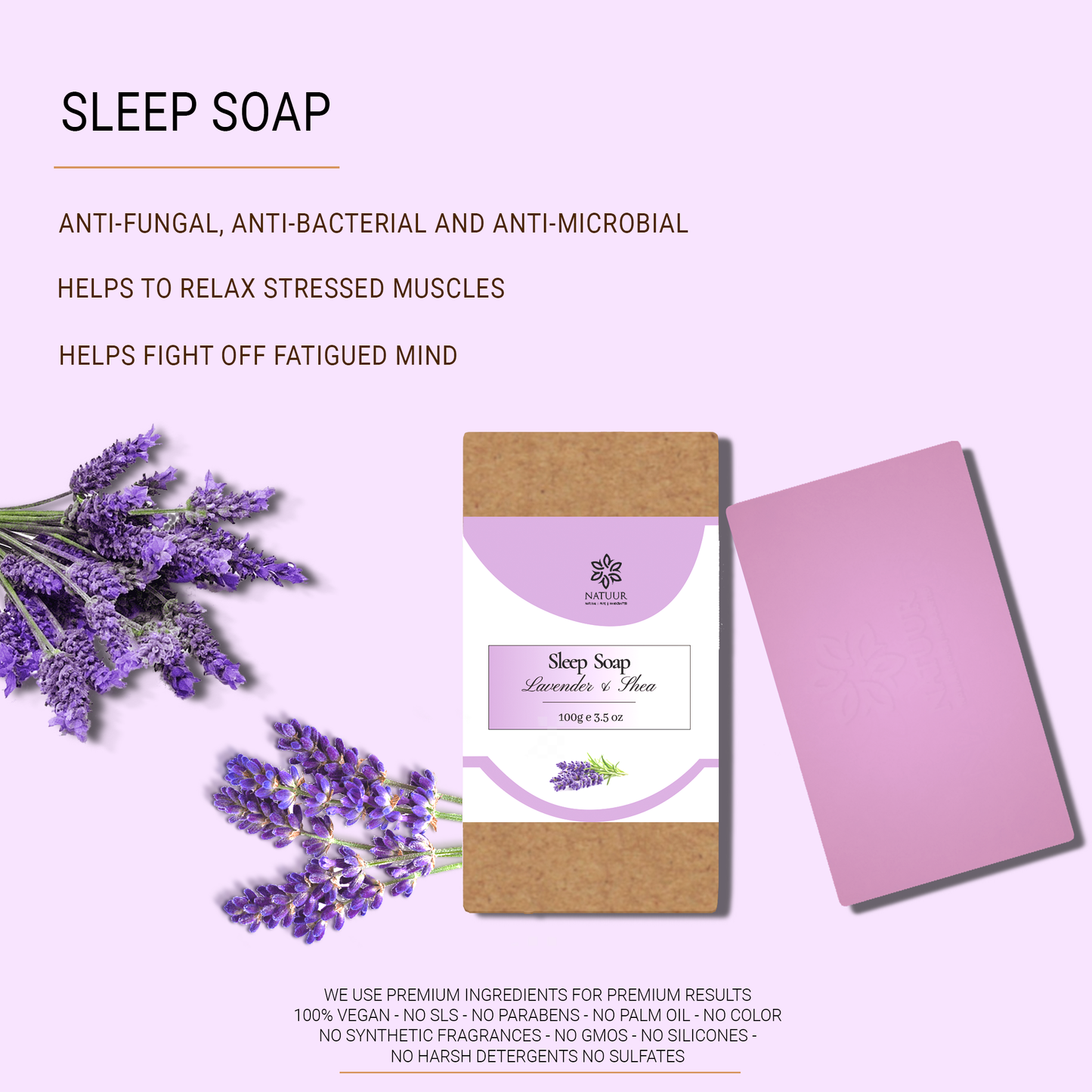 Natuur Lavender Shea - Sleep Soap 100gm