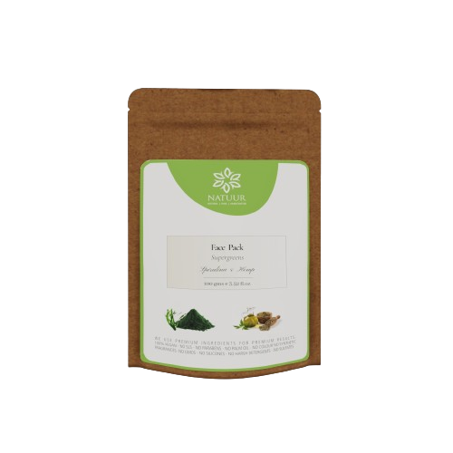 Natuur supergreens face pack - spirulina and hemp 100g