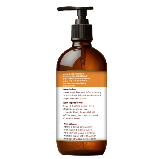 Face Wash Cleansing and Brightening Tea tree, Peppermint & Frankincense For Acne Prone skin