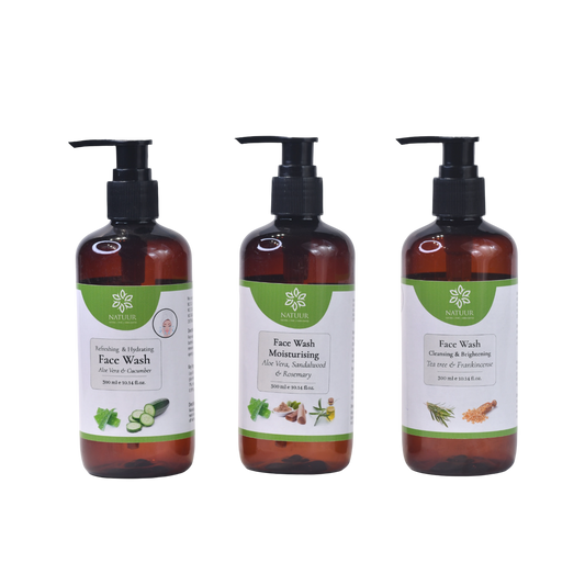 Natuur Face Wash Set - Aloe Cucumber, Vitamin E & Tea Tree (300ml)