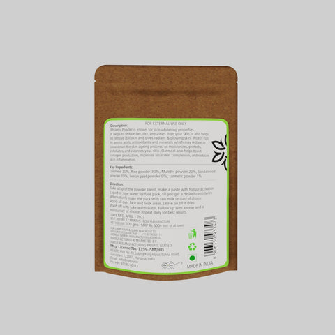 Natuur face pack - Oats Mulethi Rice - Anti pigmentation 100gms