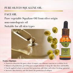 Pure Olive Squalene Oil - 100% Natural & Hydrating for Glowing Skin