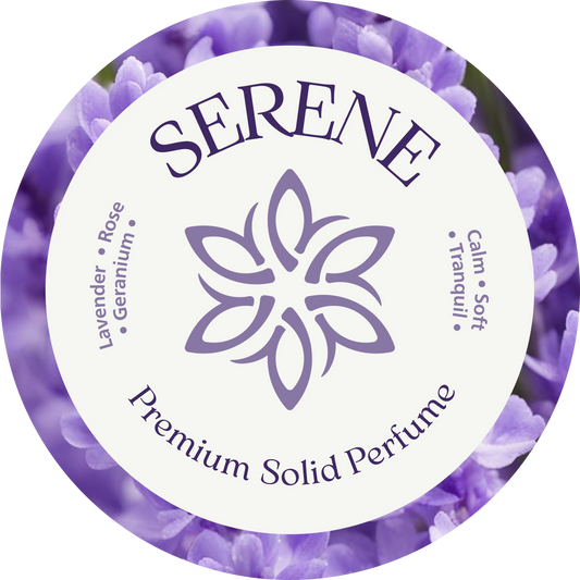 SERENE | Lavender | Rose | Geranium | Premium Solid Perfume | Calm | Soft | Tranquil