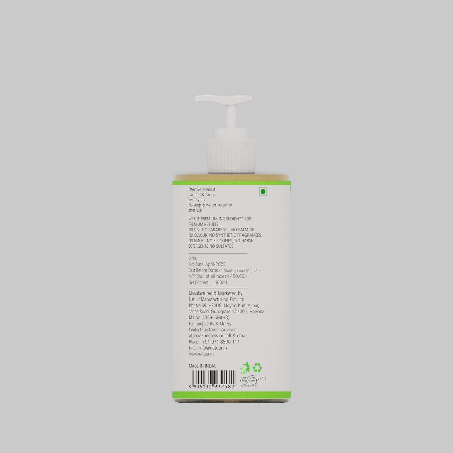 Hand sanitizer gel - lemongrass and eucalyptus 500 ml