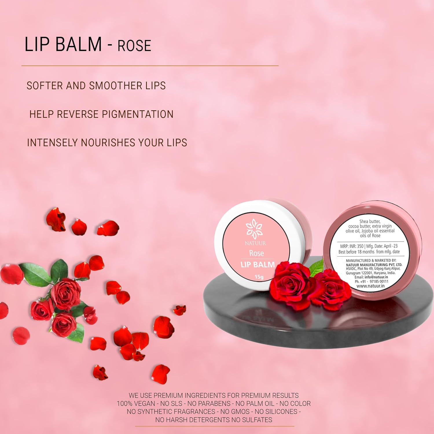 Moisturizing Strawberry Lip Balm Natuur.in