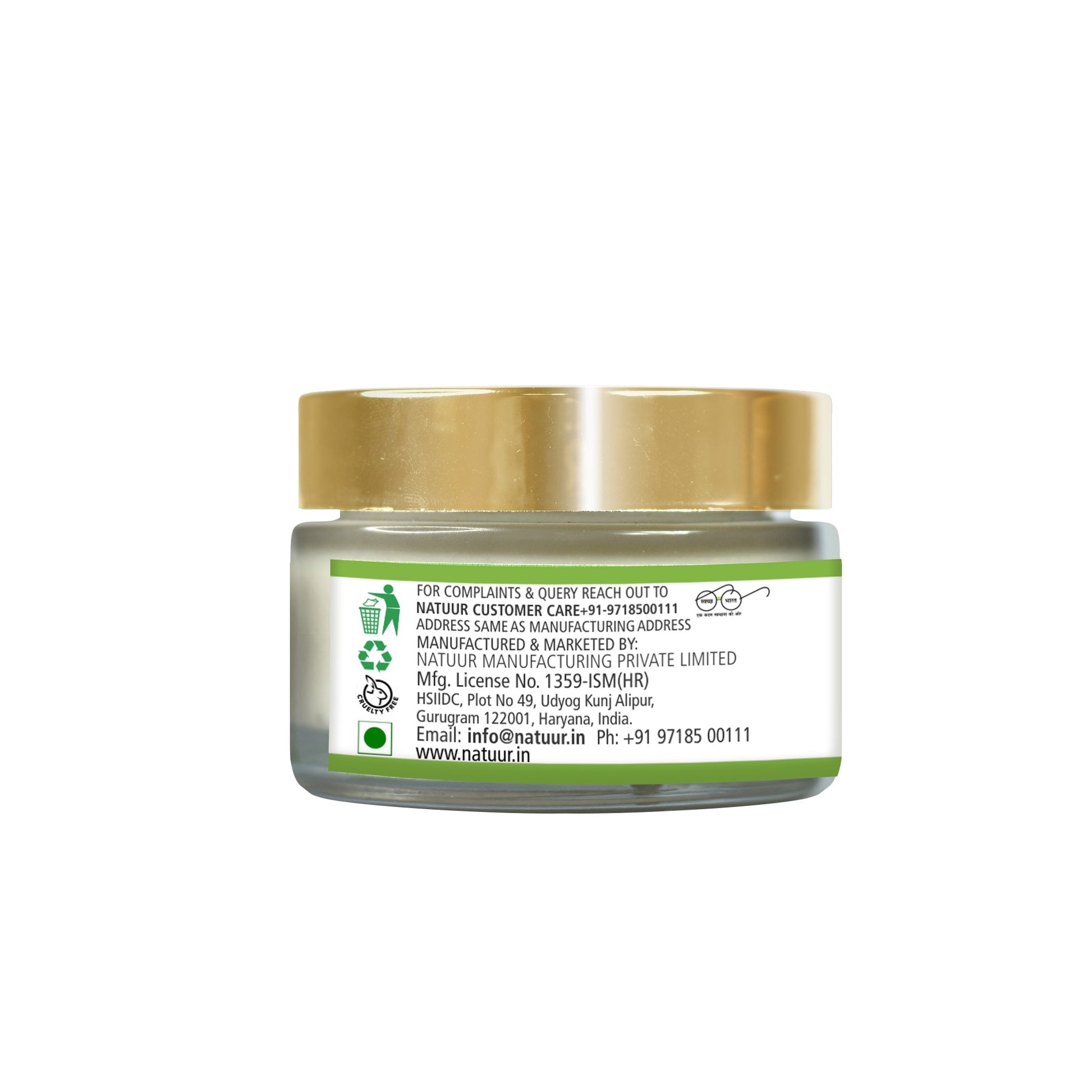 Natuur.in Rose and Grapefruit deodorant cream jar showing product label details and ingredients on the back