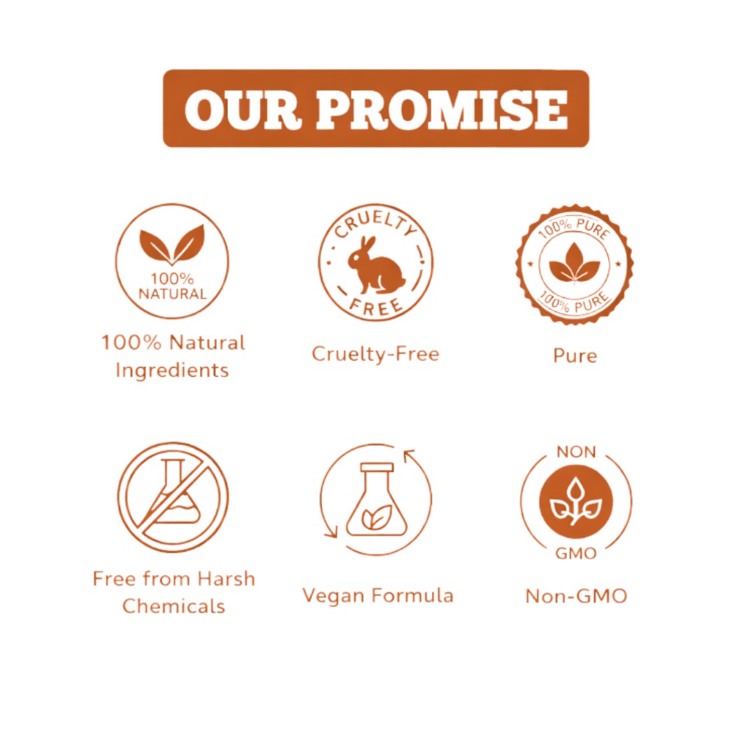 Natuur.in tea tree face wash product promise icons showing natural, cruelty-free, pure, vegan, and non-GMO certifications.