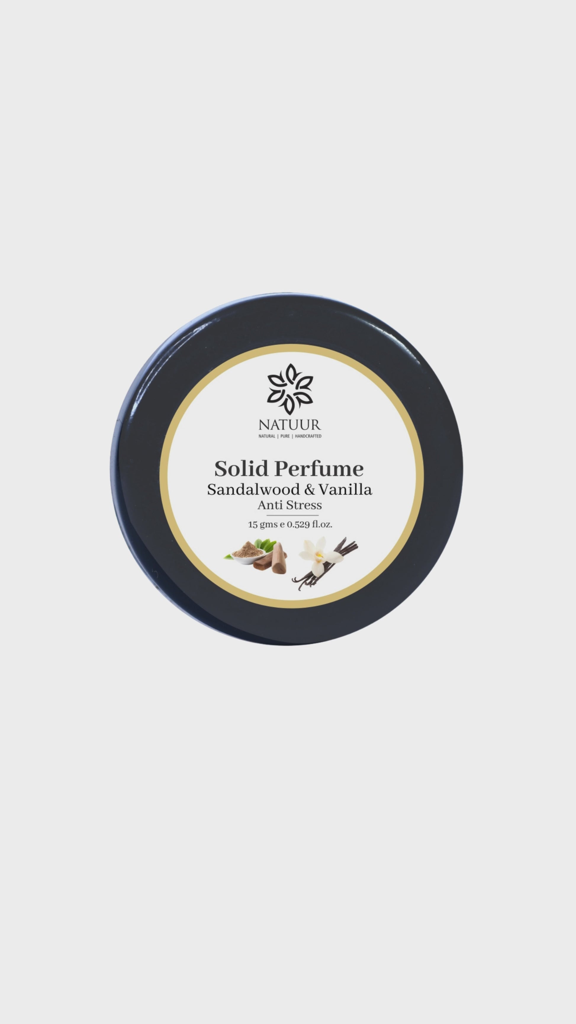 Natuur Solid Perfume: Vanilla & Sandalwood (15g) - Anti-Stress