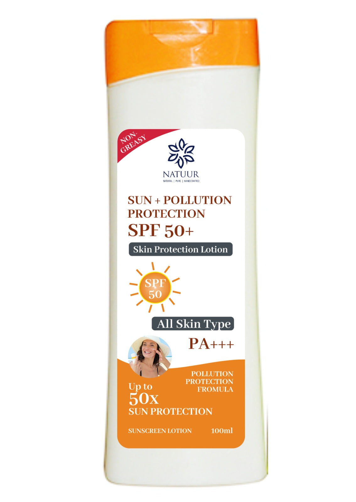 Natuur Sunscreen - SPF 50 - with hyaluronic acid, apricot and lavender oils