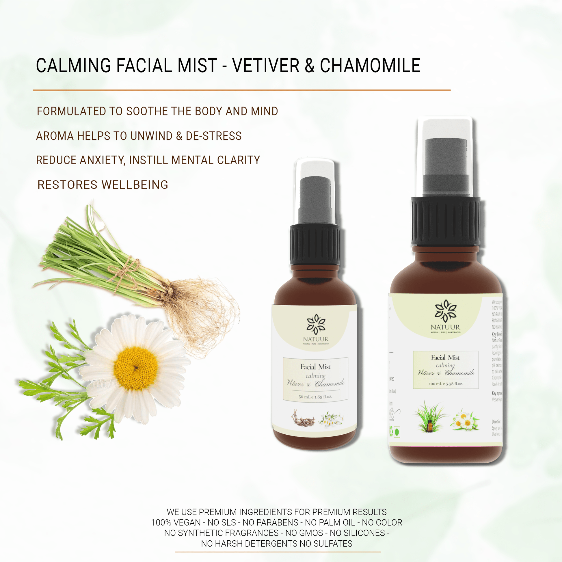 Facial Mist Vetiver and Chamomile - Natuur.in